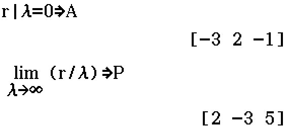 A = [-3, 2, -1]; P = [2, -3, 5]