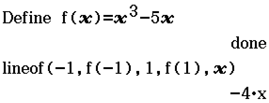lineof(-1, f(-1), 1, f(1), x)