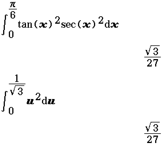 integral(tan^2(x)sec^2(x), x, 0, pi/6)
